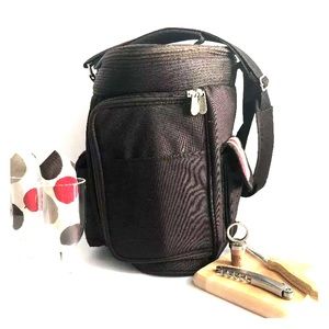 Picnic Time wine cheese insulated triangular tote